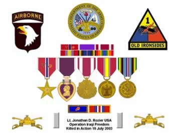 Personal Decorations and Service Medals of Lt. Jonathan D. Rozier